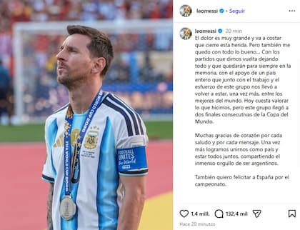 El mensaje completo de Messi tras jugar su último Mundial con la selección argentina