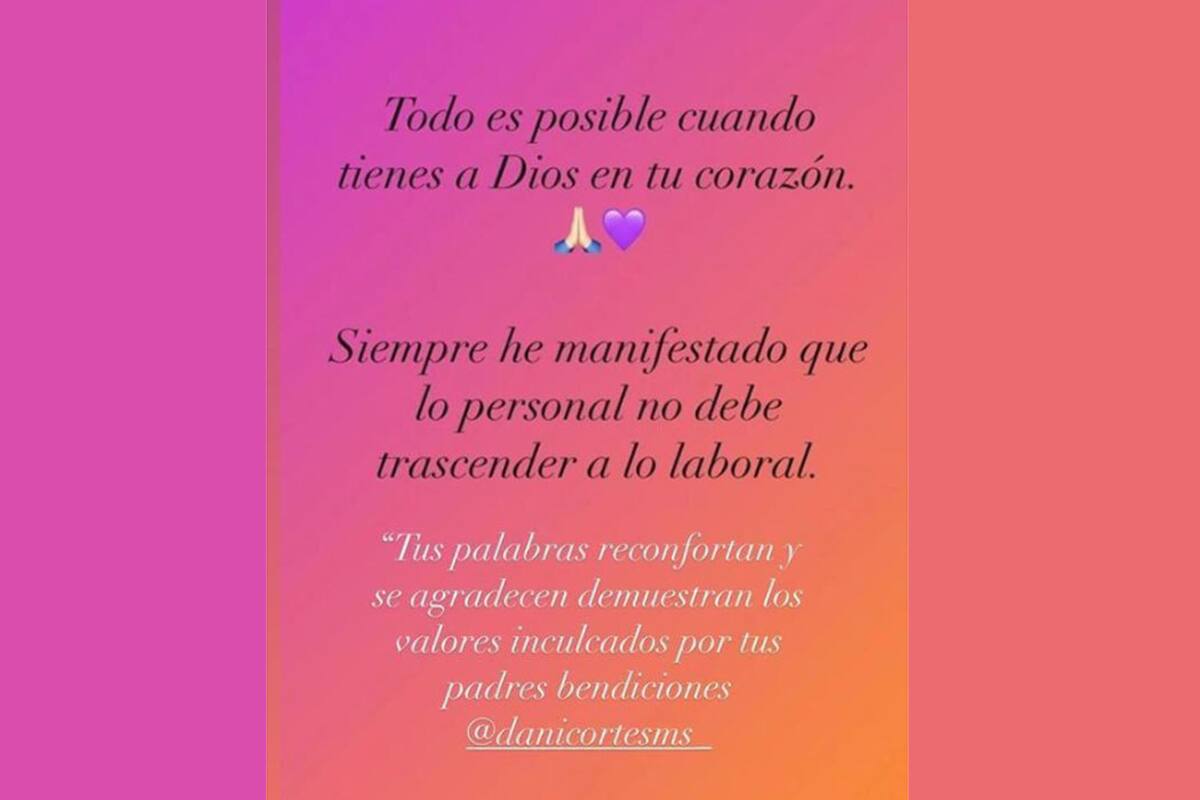 El mensaje conciliador de Villa a su exnovia