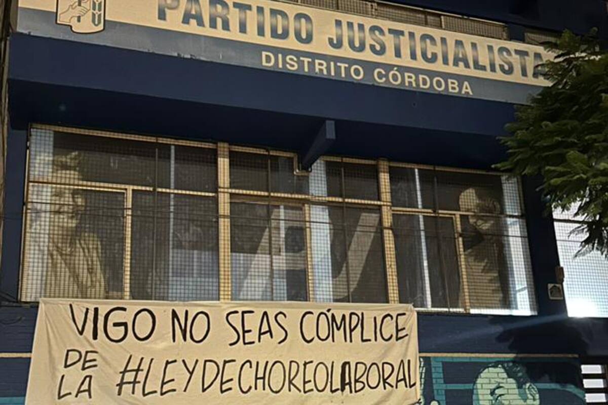 El mensaje contra Alejandra Vigo, en la sede del PJ de Córdoba
