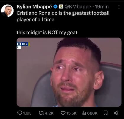 El mensaje contra Lionel Messi y en favor de Cristiano Ronaldo