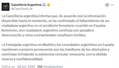 El mensaje de Cancillería