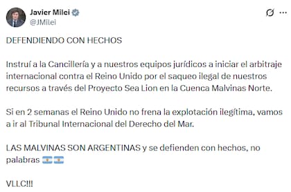 El mensaje de Milei