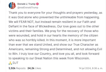 El mensaje de Trump