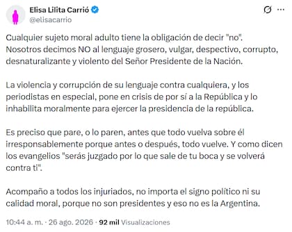 El mensaje de Carrió