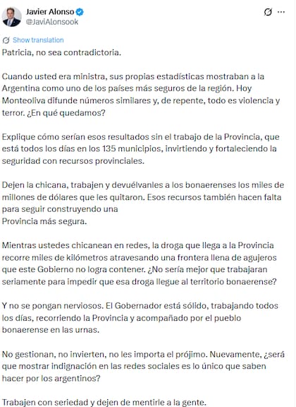 El mensaje de Alonso