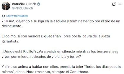 El mensaje de Bullrich