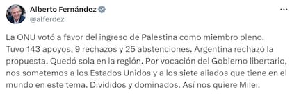El mensaje de Alberto Fernández contra Milei