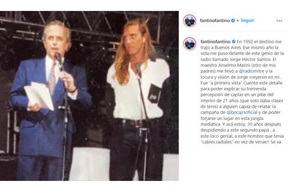 El mensaje de Alejandro Fantino luego de la muerte de Jorge Santos