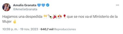 El mensaje de Amalia Granata