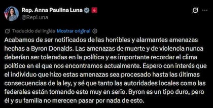 El mensaje de Anna Paulina Luna en sus redes sociales