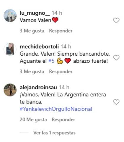 El mensaje de apoyo de los usuarios a Valen Yankelevich