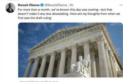 El mensaje de Barack Obama sobre la decisión de la Corte Suprema