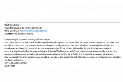 El mensaje de Beia y Tata para sus hijos, sobrinos, nietos y sobrinos nietos