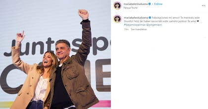 El mensaje de Belén Ludueña para Jorge Macri (Foto: Captura Instagram/@mariabelenluduena)