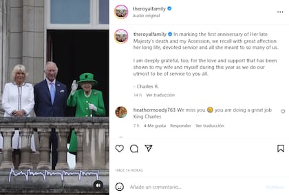 El mensaje de Carlos III en el primer aniversario de la muerte de Isabel II