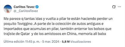 El mensaje de Carlos Tevez en marzo de 2024