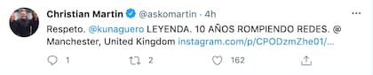 El mensaje de Christian Martin sobre el Kun