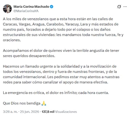 El mensaje de Corina Machado