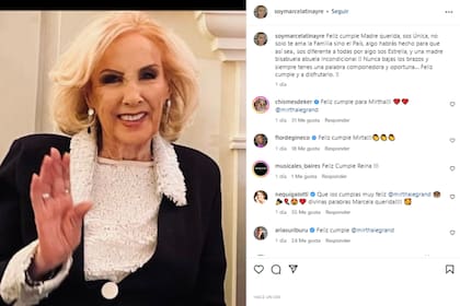 El mensaje de cumpleaños de Marcela Tinayre a Mirtha Legrand