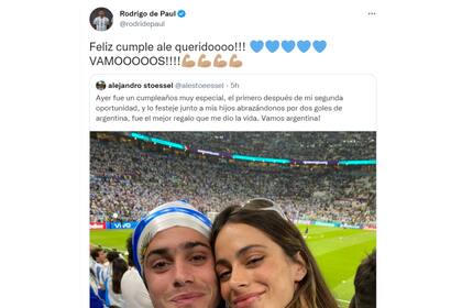 El mensaje de De Paul para el papá de Tini