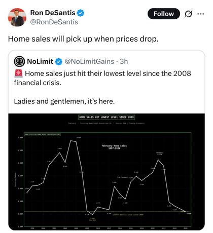 El mensaje de DeSantis sobre los precios de la vivienda en Florida