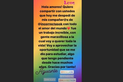 El mensaje de despedida Celina Rucci