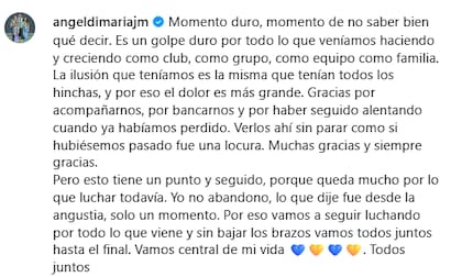 El mensaje de Di María