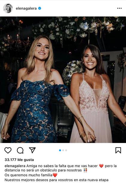 El mensaje de Elena Galera para Anto Roccuzzo