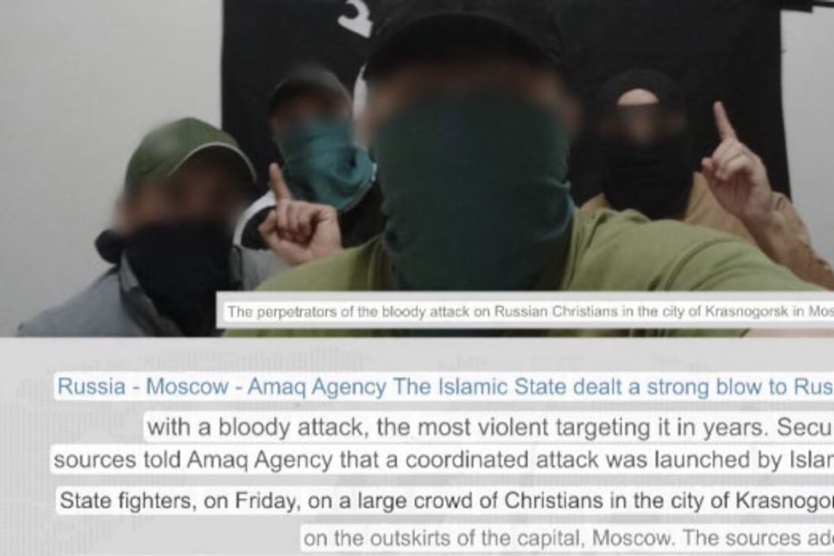 El mensaje de Estado Islámico, traducido al inglés, tras el ataque de Moscú