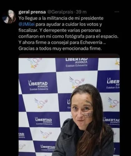 El mensaje de Geraldine Prais.