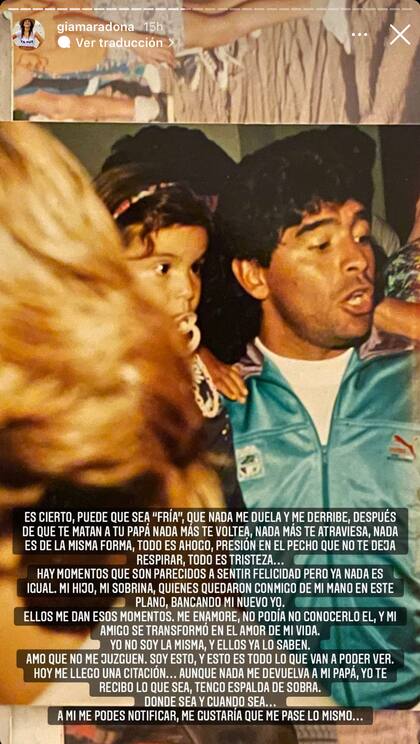 El mensaje de Gianinna Maradona en el que se refirió a Osvaldo