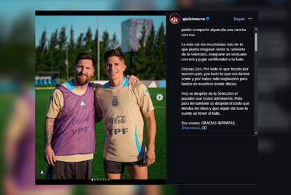 El mensaje de Giuliano Simeone para Lionel Messi