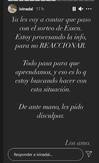 El mensaje de Ivana Nadal en sus stories tras las acusaciones