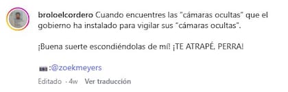 El mensaje de James Cordero en su cuenta de Instagram después de encontrar los lectores ocultos