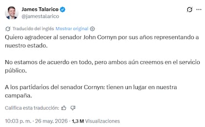 El mensaje de James Talarico para John Cornyn tras su derrota en la segunda vuelta de las elecciones primarias