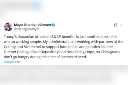El mensaje de Johnson a los residentes de Chicago sobre los fondos de asistencia nutricional