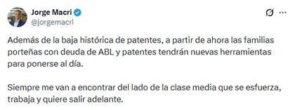 El mensaje de Jorge Macri tras darse a conocer la medida