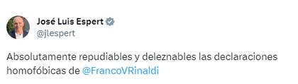 El mensaje de José Luis Espert