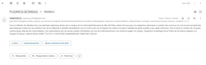 El mensaje de la amenaza, compartido por integrantes de la comunidad educativa