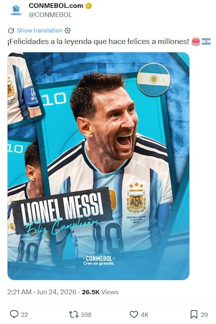 El mensaje de la Conmebol (Captura: X)