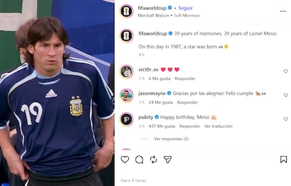 El mensaje de la FIFA por el cumpleaños de Messi (Captura: Instagram @fifaworldcup)