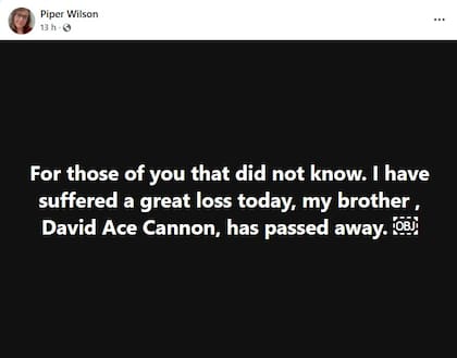 El mensaje de la hermana de "Ace" Cannon