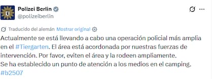 El mensaje de la Policía de Berlín