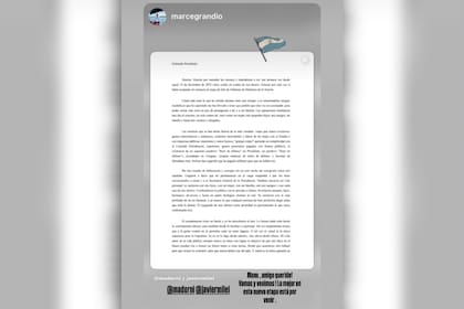 El mensaje de Marcelo Grandio para Manuel Adorni tras su salida del Gobierno