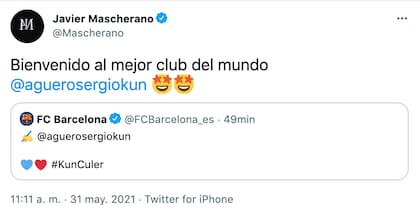 El mensaje de Mascherano para el Kun