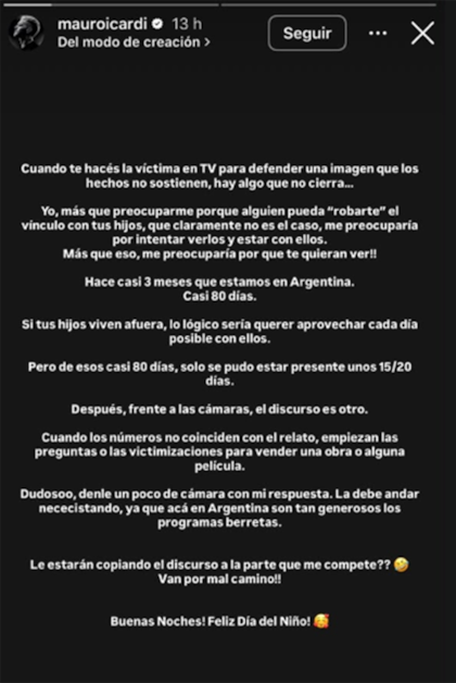El mensaje de Mauro Icardi contra Benjamín Vicuña