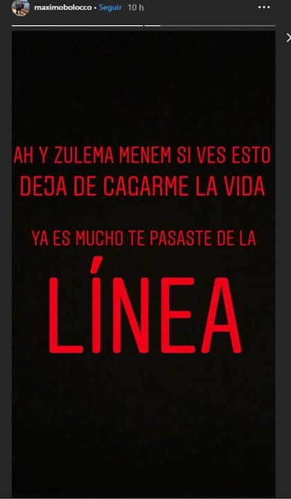 El mensaje de Máximo Menem en Instagram contra su hermana Zulemita