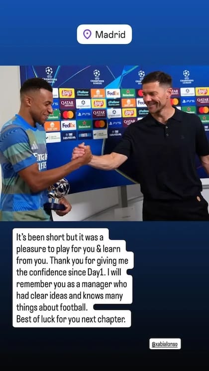 El mensaje de Mbappé a Xabi Alonso