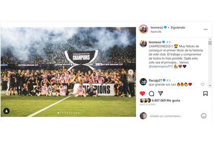 El mensaje de Messi tras ganar la Leagues Cup con Inter Miami: “Ojalá solo sea el principio”
