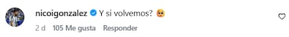 El mensaje de Nico González en el carrete de imágenes de su novia (Foto: Captura Instagram/@ludisabella)